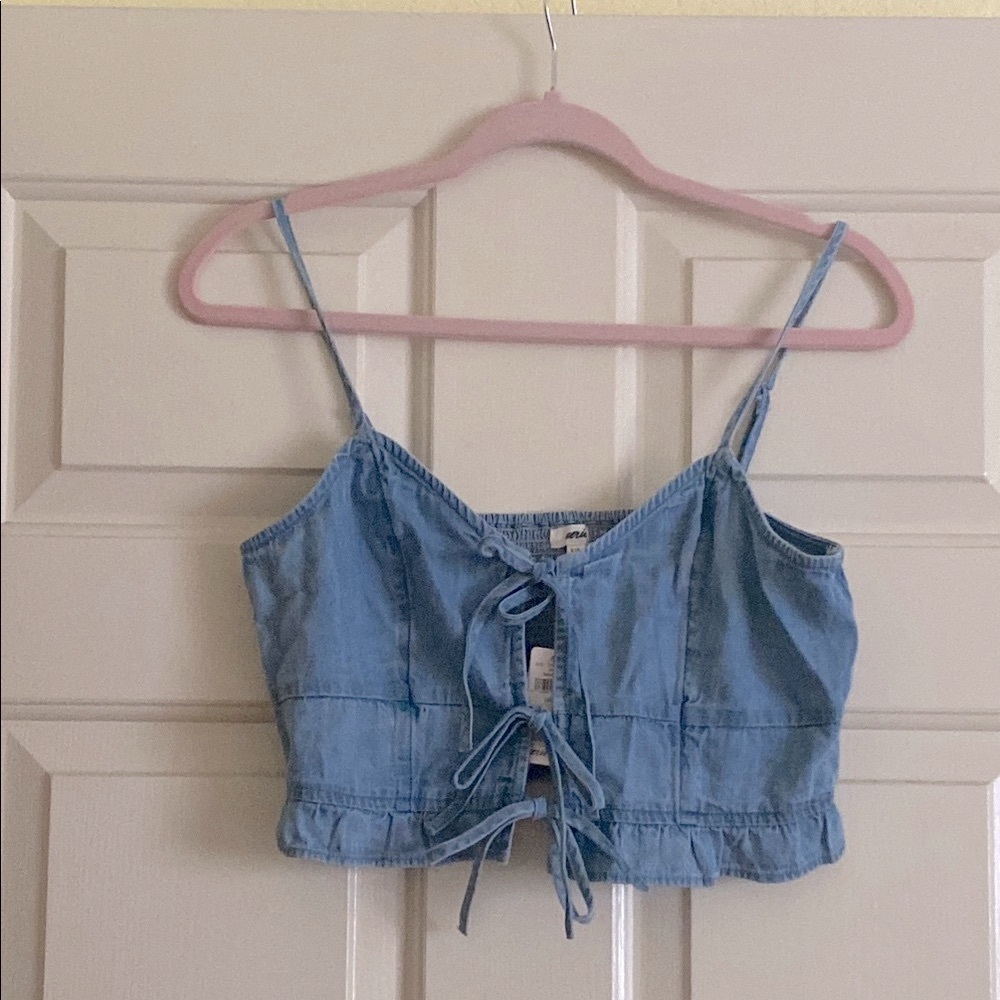 NWT aerie Blue Denim Women's Crop Top